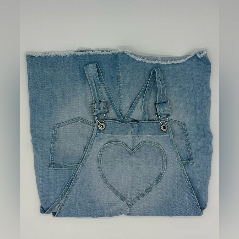 OshKosh Denim Light Blue Heart Overalls Jumper size 12